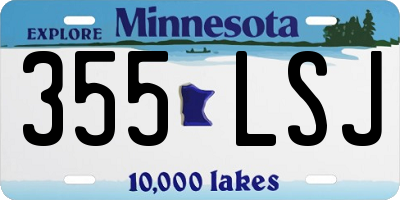 MN license plate 355LSJ
