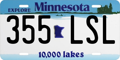 MN license plate 355LSL