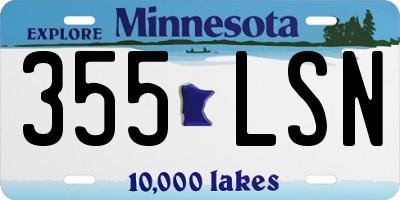 MN license plate 355LSN