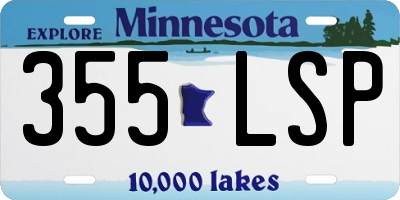 MN license plate 355LSP