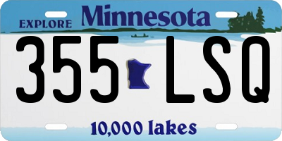 MN license plate 355LSQ