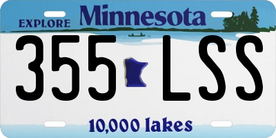 MN license plate 355LSS