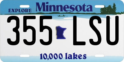 MN license plate 355LSU
