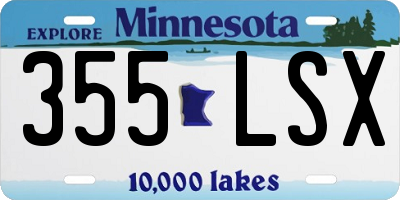 MN license plate 355LSX