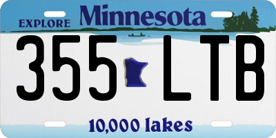 MN license plate 355LTB