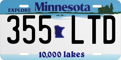 MN license plate 355LTD