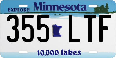 MN license plate 355LTF