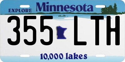MN license plate 355LTH