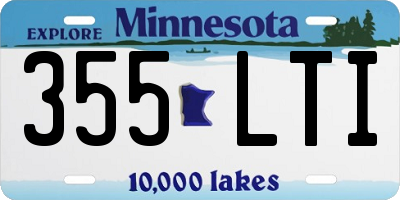 MN license plate 355LTI