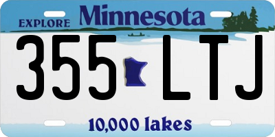 MN license plate 355LTJ