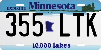 MN license plate 355LTK
