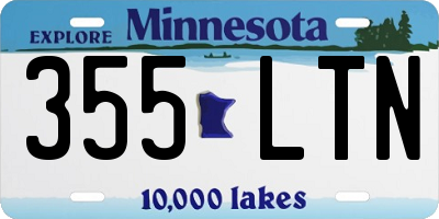 MN license plate 355LTN