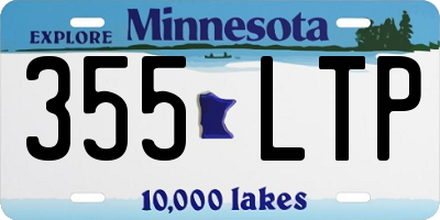 MN license plate 355LTP