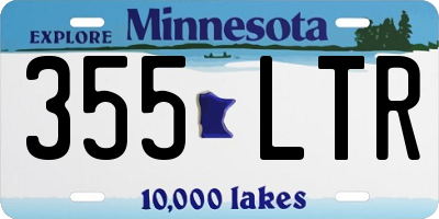 MN license plate 355LTR