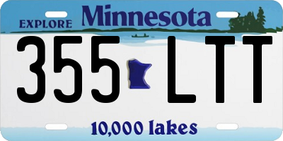 MN license plate 355LTT