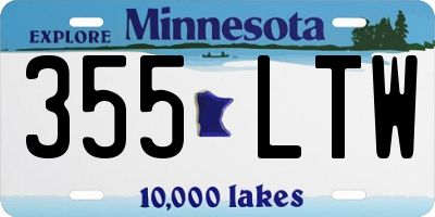 MN license plate 355LTW