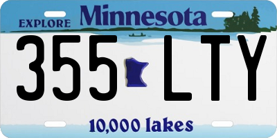 MN license plate 355LTY