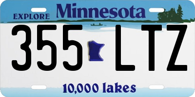 MN license plate 355LTZ