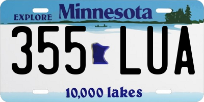 MN license plate 355LUA