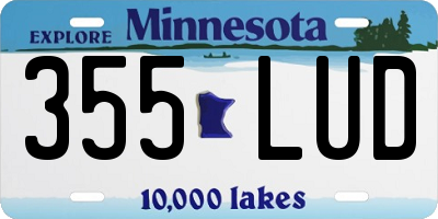 MN license plate 355LUD