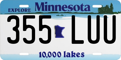 MN license plate 355LUU