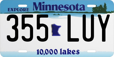 MN license plate 355LUY