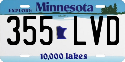 MN license plate 355LVD