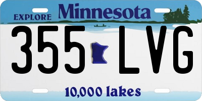 MN license plate 355LVG