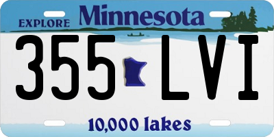 MN license plate 355LVI