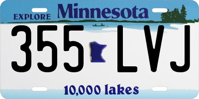 MN license plate 355LVJ