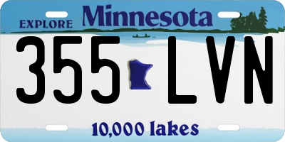 MN license plate 355LVN