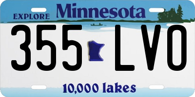 MN license plate 355LVO