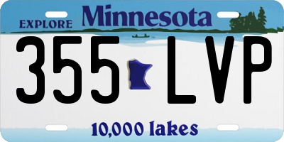 MN license plate 355LVP