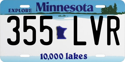MN license plate 355LVR
