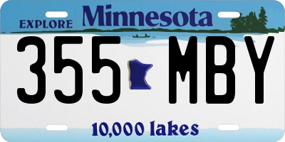 MN license plate 355MBY