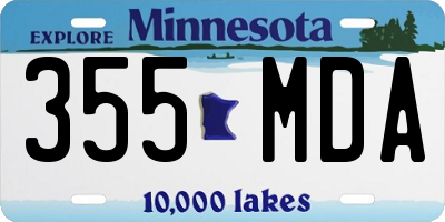 MN license plate 355MDA