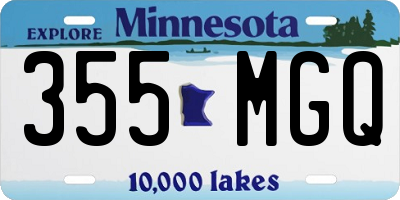 MN license plate 355MGQ