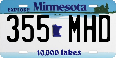 MN license plate 355MHD