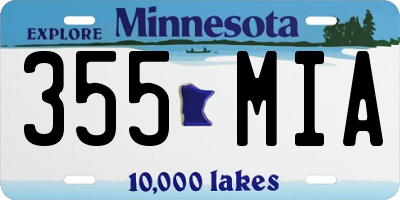 MN license plate 355MIA