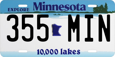 MN license plate 355MIN