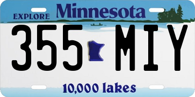 MN license plate 355MIY