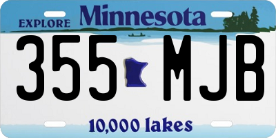 MN license plate 355MJB