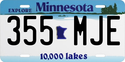 MN license plate 355MJE