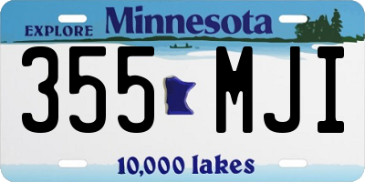 MN license plate 355MJI