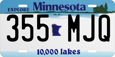 MN license plate 355MJQ