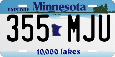 MN license plate 355MJU