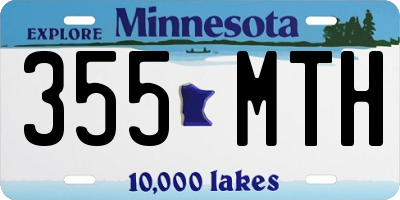MN license plate 355MTH