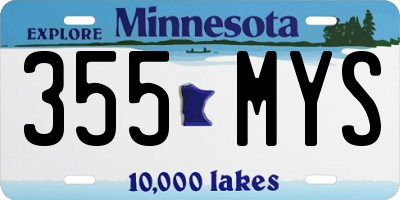 MN license plate 355MYS