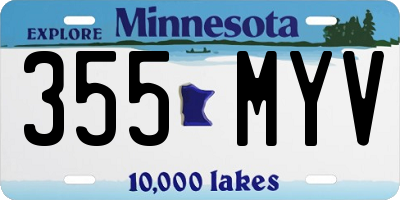 MN license plate 355MYV