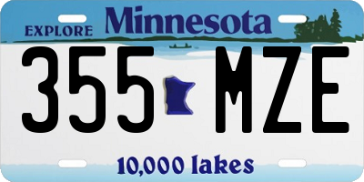 MN license plate 355MZE
